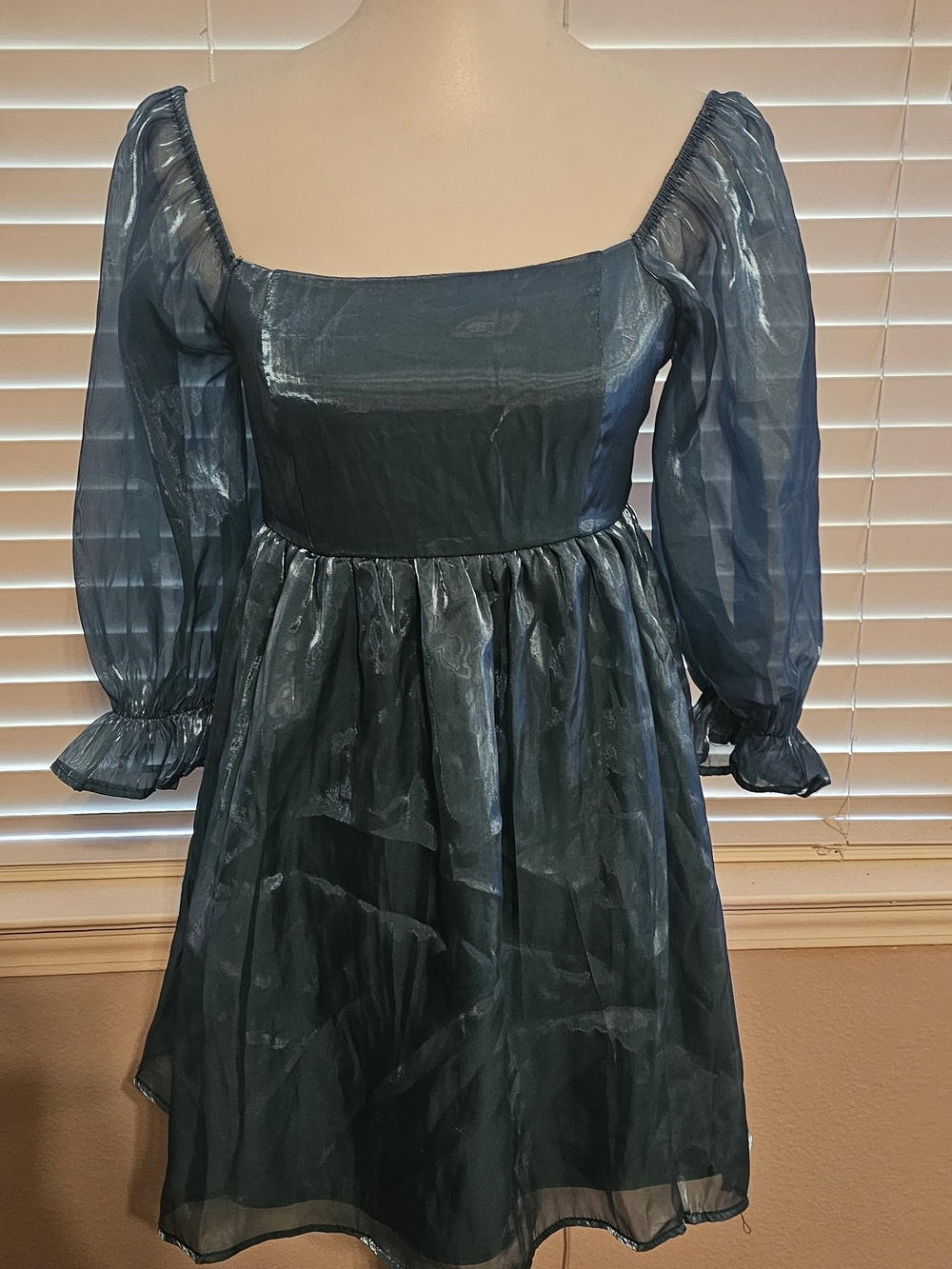 Women’s Square Neck Midi Dress in Deep Teal